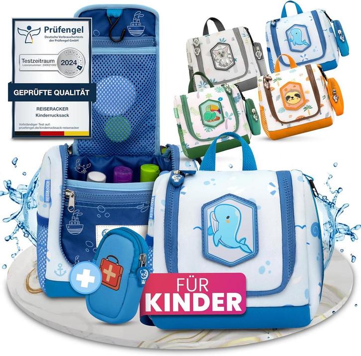 2dekans | REISERACKER Toilettas voor Kinderen - blauw, Kinderen en Baby's, Badjes en Verzorging, Ophalen of Verzenden