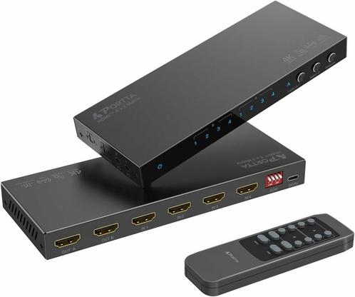 4K 60Hz HDMI Matrix 4x2 met Toslink Audio Extractor, ARC,..., Audio, Tv en Foto, Audiokabels en Televisiekabels, Nieuw, Verzenden