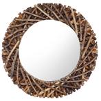 vidaXL Miroir mural 60 cm Teck Rond, Maison & Meubles, Accessoires pour la Maison | Miroirs, Verzenden, Neuf