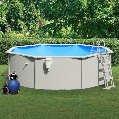 vidaXL Zwembad met zandfilterpomp en ladder 460x120 cm, Tuin en Terras, Zwembaden, Nieuw, Verzenden