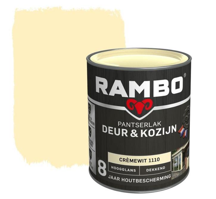 Rambo Pantserlak Deur en Kozijn Crèmewit 1.5L, Doe-het-zelf en Bouw, Verf, Beits en Lak, Nieuw, Verzenden