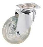 Zwenkwiel Transparant 75 mm Met Plaat, Doe-het-zelf en Bouw, Zwenkwielen, Ophalen of Verzenden, Nieuw