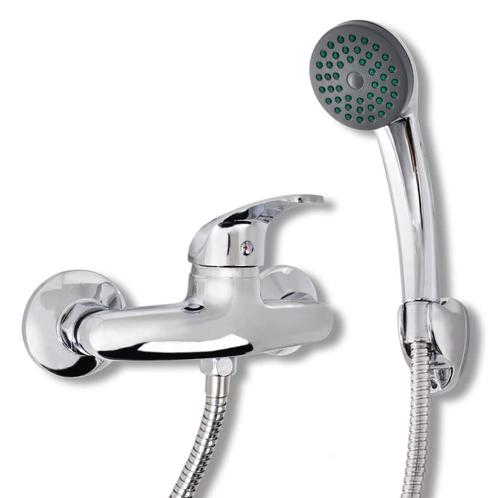 vidaXL Douchekraan set tweeknops chroom, Doe-het-zelf en Bouw, Sanitair, Nieuw, Verzenden