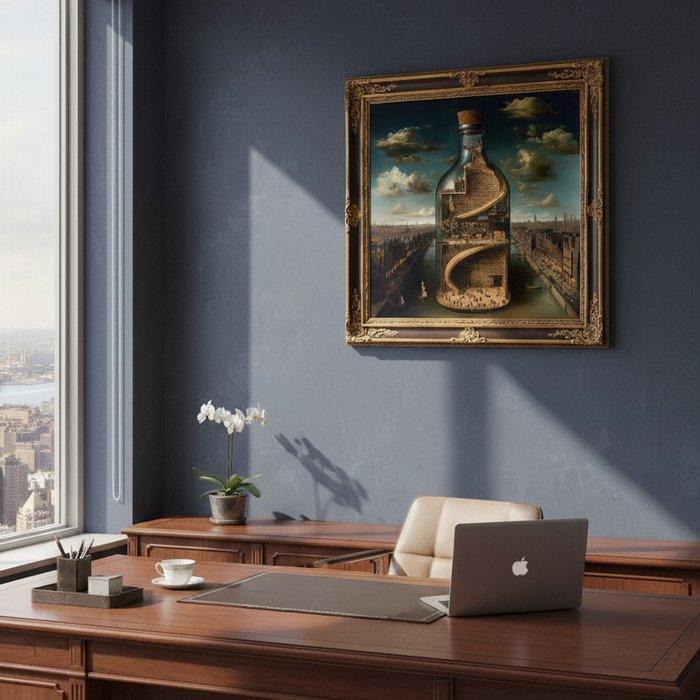 Le Yack - The Library Within the Bottle - Hand signed, Antiek en Kunst, Kunst | Designobjecten