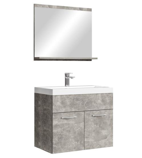 Badkamermeubel Montreal Set 02 60 x 35 cm Beton Grijs, Huis en Inrichting, Badkamer | Badkamermeubels, Nieuw, Verzenden