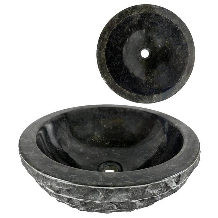 Lendo Online Waskom 40x40x15 cm Zwart Marmer Rond, Bricolage & Construction, Sanitaire, Envoi