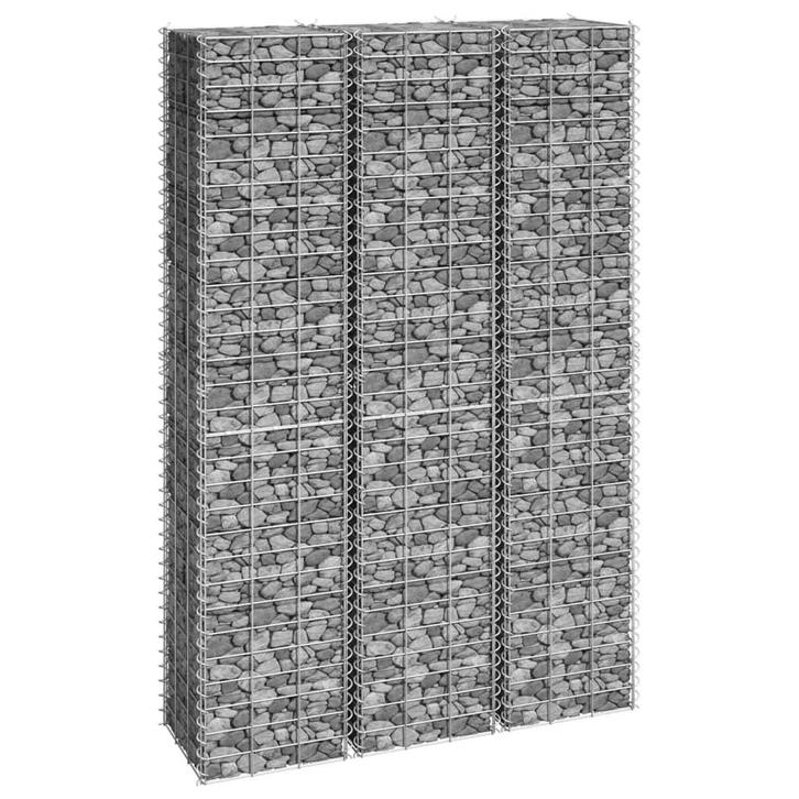 vidaXL Schanskorf plantenbakken 3 st verhoogd 30x30x150 cm, Tuin en Terras, Bloempotten, Nieuw, Verzenden