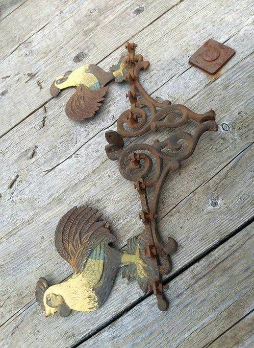 Wandplank beugel (2) - Gietijzer - Suspensions coqs fonte, Antiek en Kunst, Curiosa en Brocante