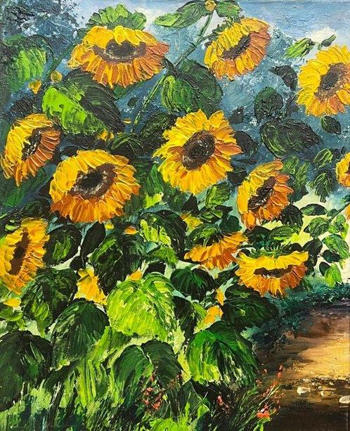 Tadeusz Wojtkowski (XXI) - Sunflower Serenade, Antiek en Kunst, Kunst | Schilderijen | Klassiek