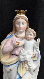 Statue - Madone et enfant - 39 cm - Biscuit de porcelaine -