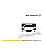 2001 OPEL SPEEDSTER INSTRUCTIEBOEKJE ENGELS