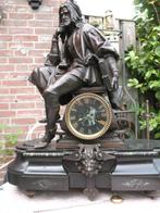 Pendule - Barok - Brons, Marmer, Zinklegering, Belgische, Antiquités & Art, Antiquités | Horloges