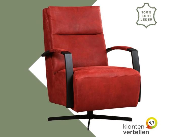 Leren draaifauteuil Award, Huis en Inrichting, Fauteuils, 50 tot 75 cm, 75 tot 100 cm, Nieuw, Leer, Ophalen of Verzenden