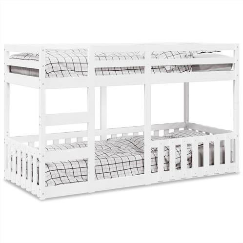 vidaXL Stapelbed massief grenenhout wit 90x200 cm, Huis en Inrichting, Slaapkamer | Bedden, Nieuw, Verzenden