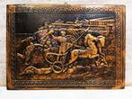 Reliëf, Chariot Fight - 25 cm - Koper, Antiquités & Art, Curiosités & Brocante
