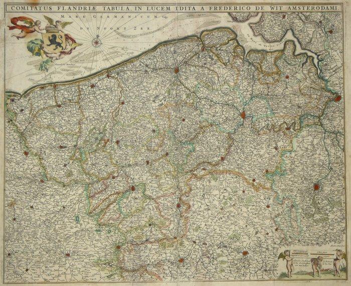 België - Graafschap Vlaanderen; Frederick de Wit (1630 -, Boeken, Atlassen en Landkaarten