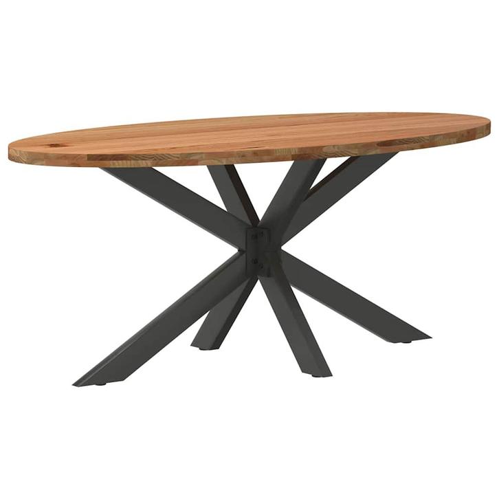 vidaXL Eettafel 200x100x74 cm ovaal massief eikenhout, Huis en Inrichting, Tafels | Eettafels, Nieuw, Verzenden