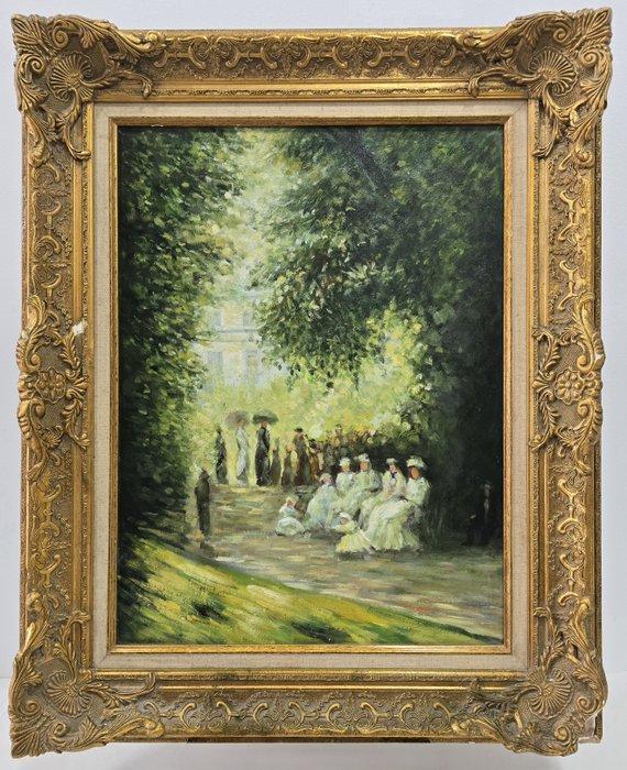 École Française (XX) - Après-midi au jardin, Antiek en Kunst, Kunst | Schilderijen | Klassiek