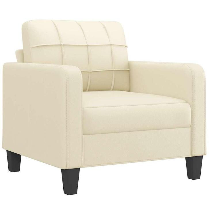 Fauteuil Creme 60cm Kunstleer | Retour Deal | -40%, Huis en Inrichting, Fauteuils, 75 tot 100 cm, 75 tot 100 cm, Nieuw, Verzenden