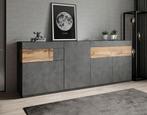 Dressoir Sublime - Grijs - Eiken - 219 cm, Huis en Inrichting, Kasten | Dressoirs, Verzenden, Nieuw, 25 tot 50 cm, 200 cm of meer