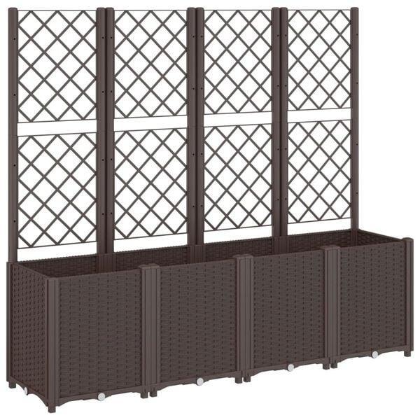 Plantenbak met Klimrek 160cm Bruin - Tweede Kansje - OP=OP!, Tuin en Terras, Bloembakken en Plantenbakken, 60 cm of meer, 100 cm of meer