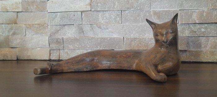 Pierre Chenet (XX-XXI) - sculptuur, Le Chat allongé - 10 cm, Antiek en Kunst, Curiosa en Brocante