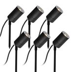 Tuinspots 6x LED Pin Tuinspot Zwart Tuinverlichting, Verzenden, Nieuw