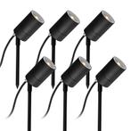 Tuinspots 6x LED Pin Tuinspot Zwart Tuinverlichting, Tuin en Terras, Buitenverlichting, Nieuw, Verzenden