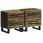vidaXL Nachtkastjes 2 st 40x34x46 cm massief gerecycled hout, Huis en Inrichting, Verzenden, Nieuw