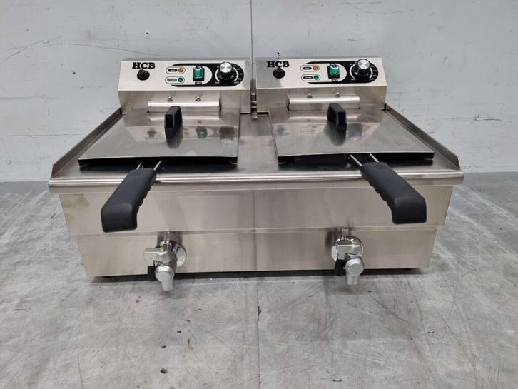 Friteuse double en acier inoxydable 2 x 14 litres 400V, Zakelijke goederen, Horeca | Overige, Verzenden