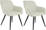 Eetkamerstoelen - Set van 2 - Met armleuning - Creme - Tecta, Huis en Inrichting, Verzenden, Nieuw