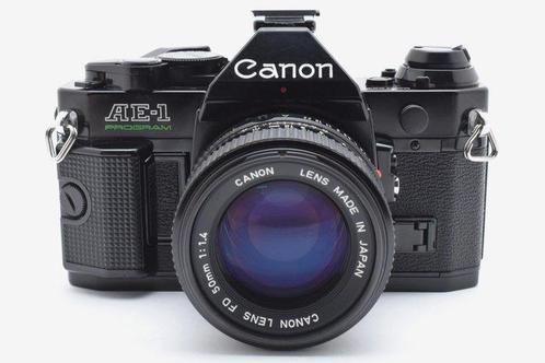 Canon AE-1 Program Black New FD 1.4/50mm Appareil photo, Audio, Tv en Foto, Fotocamera's Analoog