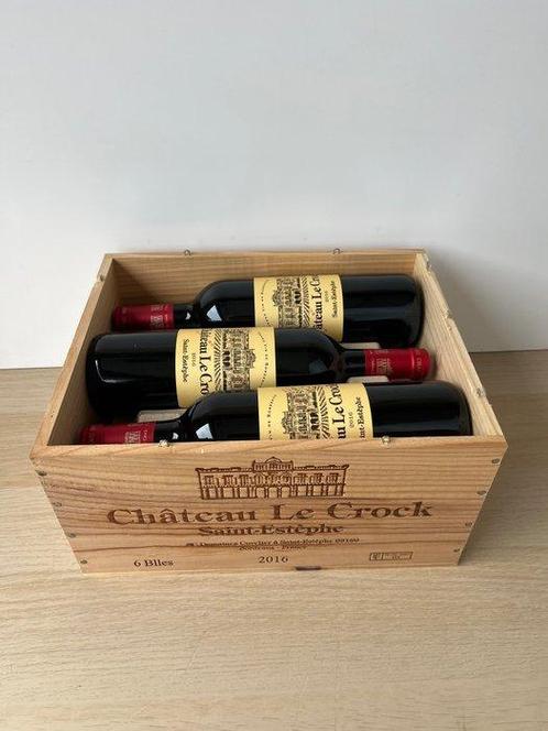 2016 Château Le Crock - Bordeaux, Saint-Estèphe - 6 Flessen, Verzamelen, Wijnen