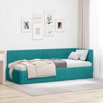 vidaXL Hoek Bed Frame met hoofdeinde Turquoise 80 cm x 200, Huis en Inrichting, Slaapkamer | Bedden, Verzenden, Nieuw