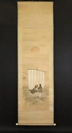 Paire de rouleaux suspendus peints à la main – scène de