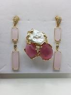 Zonder Minimumprijs - 2-delige sieradenset Zilver, roze
