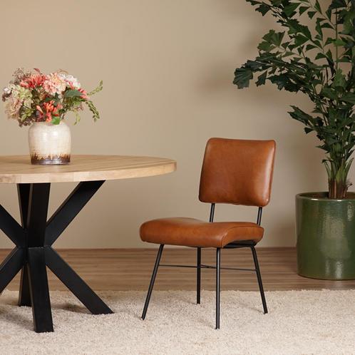 Leren eetkamerstoel - Granada leer Savannah, Huis en Inrichting, Stoelen, Overige kleuren, Eén, Nieuw, Leer, Ophalen of Verzenden