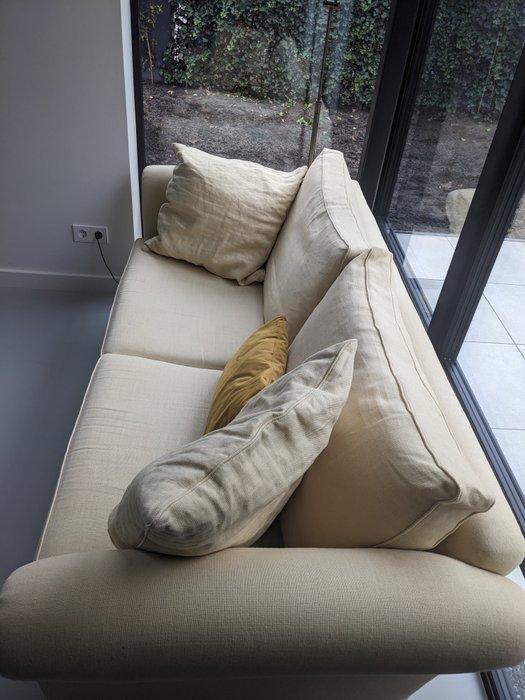 Bank - Linnen - 2 1/2 zit gele bank met l, Antiek en Kunst, Curiosa en Brocante