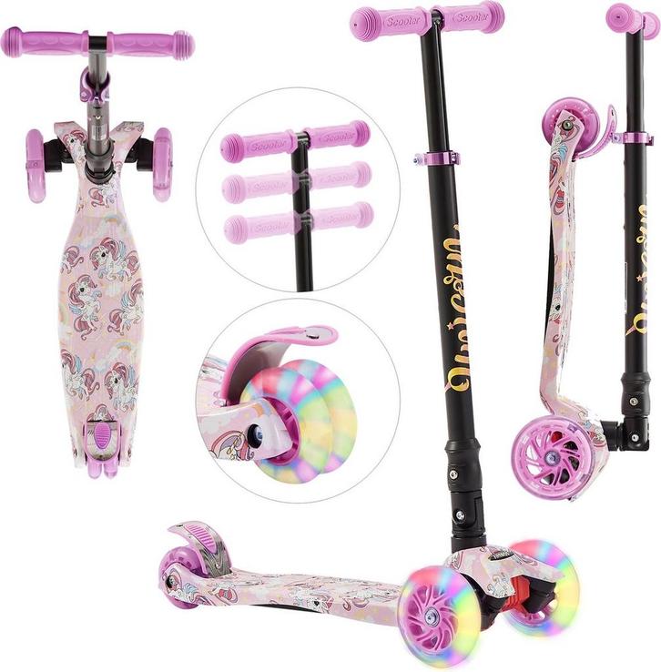 Kinderstep - LED Wielen - Verstelbaar - Vouwbaar - Roze - Ar, Huis en Inrichting, Woonaccessoires | Overige, Verzenden