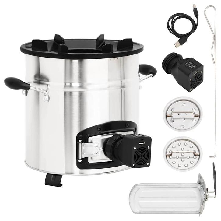 vidaXL Houtkachel met USB-ventilator 35,5x26x28 cm, Huis en Inrichting, Haarden, Nieuw, Verzenden