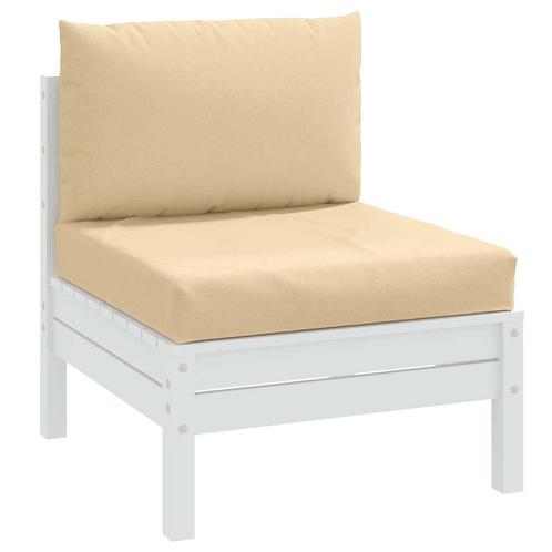vidaXL Palletkussens 2 st stof gemêleerd beige, Huis en Inrichting, Woonaccessoires | Kussens, Nieuw, Verzenden