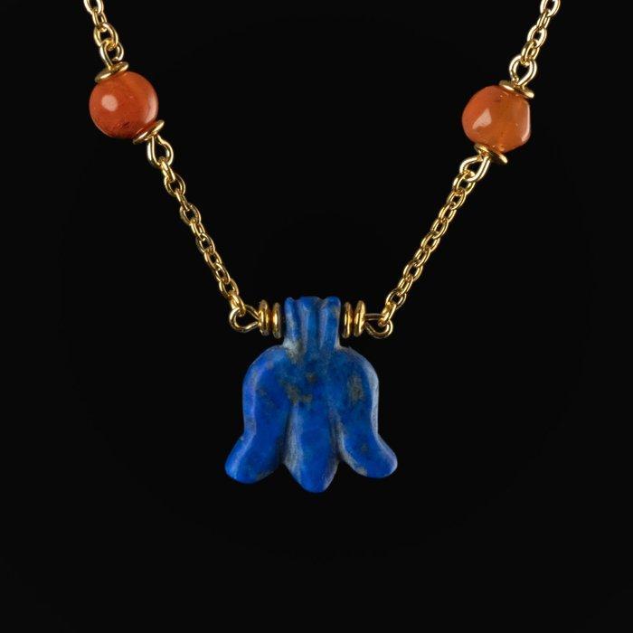 Oude Egypte, Ptolemeïsch Ketting en oorbellen met carneool, Antiek en Kunst, Antiek | Overige Antiek