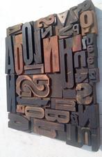 Drukblokken - XL oude typografische letterblokjes - Italië -, Antiek en Kunst