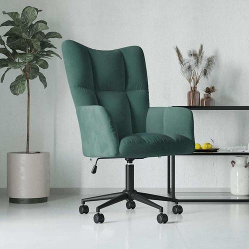 vidaXL Chaise de relaxation Vert foncé Velours, Maison & Meubles, Fauteuils, Neuf, Envoi