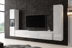 Wandmeubel Hoogglans Wit Set van 3 TV-Meubel, Nieuw, 150 tot 200 cm, 25 tot 50 cm, Verzenden