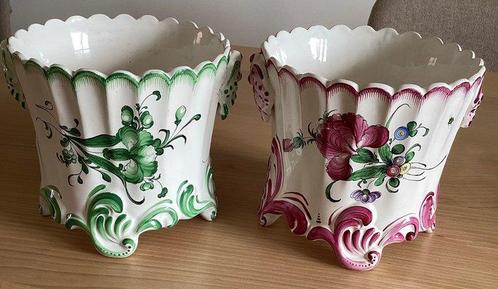 Pot de fleurs (2) - Faïence - Cache pot, Antiek en Kunst, Antiek | Glaswerk en Kristal