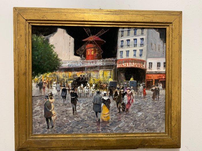 Francesco Tammaro (1939) - Moulin Rouge, Antiquités & Art, Art | Peinture | Classique