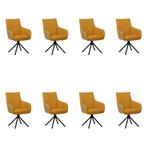 Set van 8 Leren draaibare eetkamerstoelen Fancy Duo - Kenia, Ophalen of Verzenden