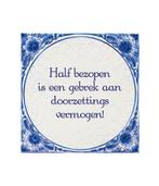 Delfts Blauw Tegel Bezopen 14,5cm, Verzenden, Nieuw