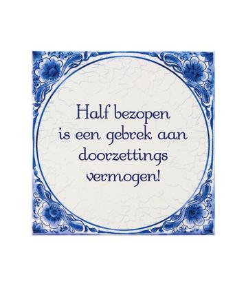 Delfts Blauw Tegel Bezopen 14,5cm, Verzenden